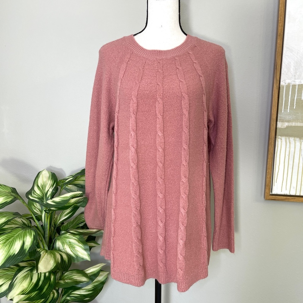 Croft & Barrow Jewel Neck Long Sleeve Pullover Tunic Sweater Size Large
